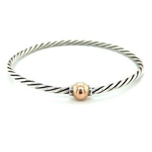 925/14k Cape Cod Twist Ball Bangle